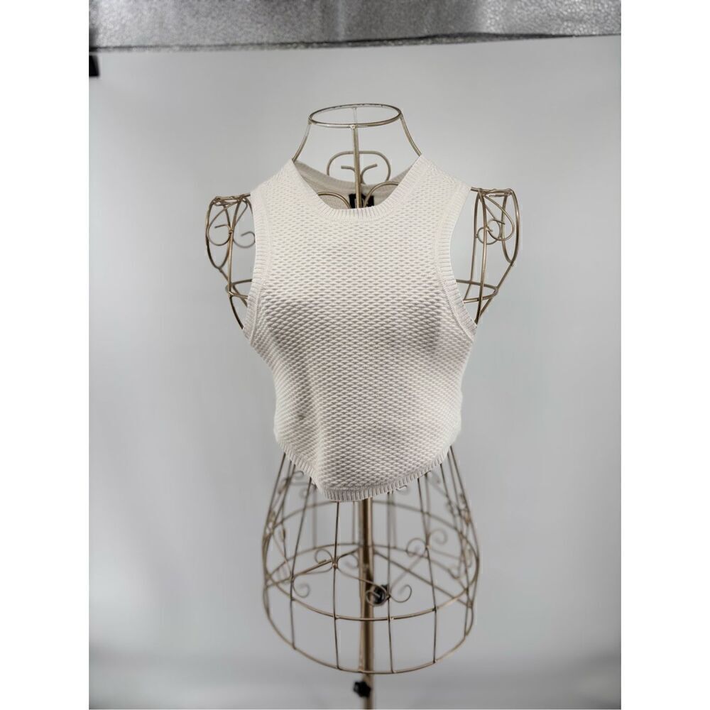 BDG Urban Outfitters Waffle Knit Sleeveless Crop Top Size M White